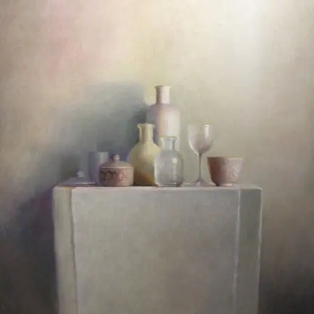 Anneke Elhorst, Glas, 1975 euro, Oil on canvas, unframed, 70x70x5 cm