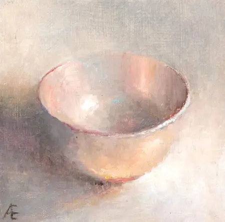 Anneke Elhorst, gouden schaaltje, Oil on panel, 12x12 cm, €.230,-