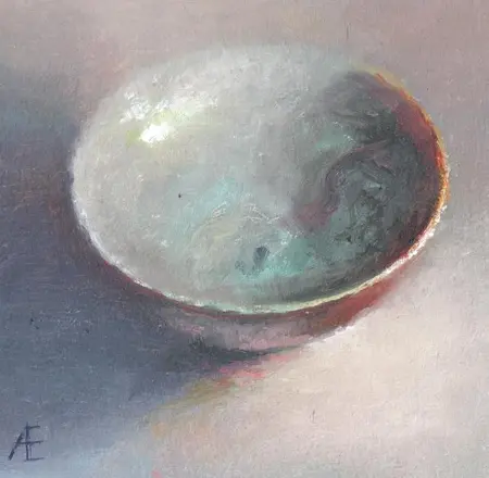 Anneke Elhorst, Handgedraaid, 240 euro, Oil on panel, 12x12 cm