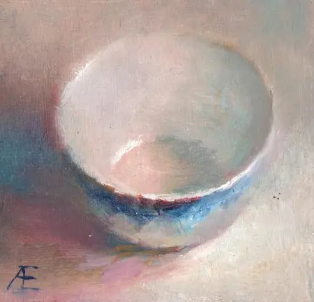 Anneke Elhorst, Klein met blauw, 195 euro, Oil on panel, unframed, 10x10 cm