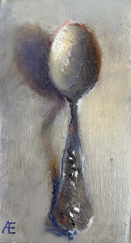 Anneke Elhorst, Lepeltje 2, Oil on wood, 8x4x2 cm, €.110,-