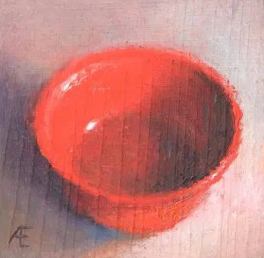 Anneke Elhorst, Mini 3 rood, 125 euro, Oil on panel, unframed, 6,5x6,5 cm