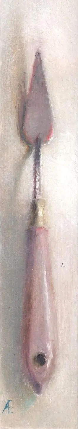Anneke Elhorst, Paletmes, 295 euro, Oil on panel, 26x45x3 cm