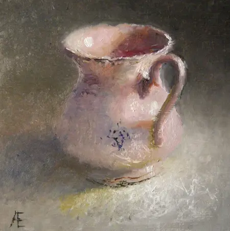 Anneke Elhorst, Rose Kannetje, Oil on panel, 15x15 cm, €.295,-
