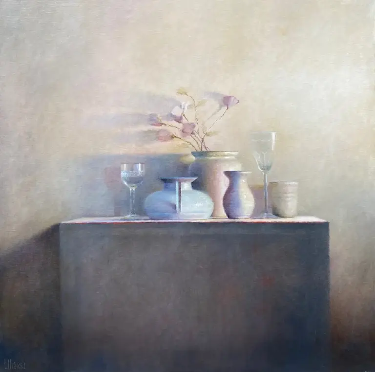 Anneke Elhorst, Schaal, 2700 euro, Oil on canvas, unframed, 90x90x5 cm