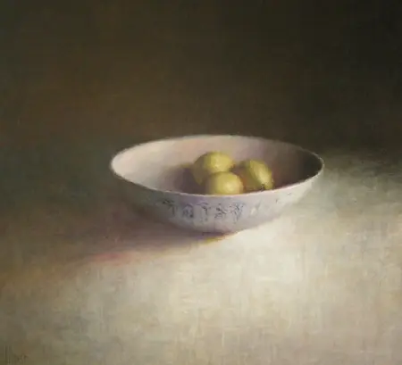 Anneke Elhorst, Schaal met citroenen, 2800 euro, Oil on canvas, unframed, 90x100x5 cm