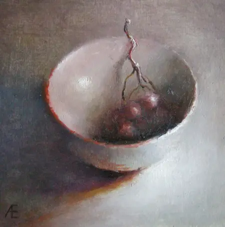 Anneke Elhorst, Schaaltje 33, Oil on panel, 15x15 cm, €.295,-