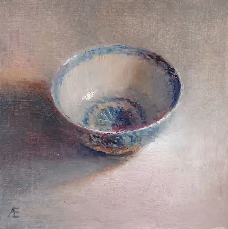 Anneke Elhorst, Schaaltje 36, Oil on wood, 15x15x3 cm, €.295,-
