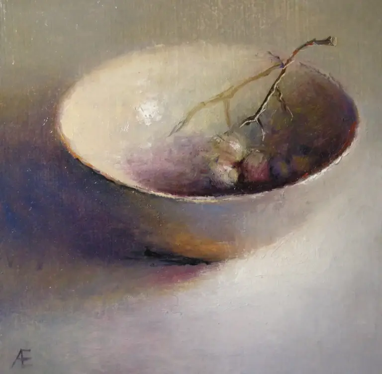 Anneke Elhorst, Schaaltje 38, Oil on wood, 15x15x3 cm, €.295,-