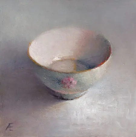 Anneke Elhorst, Schaaltje 39, Oil on wood, 15x15x3 cm, €.295,-