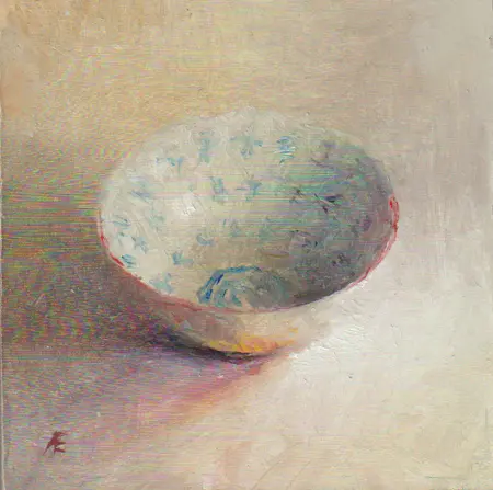 Anneke Elhorst, Schaaltje 40, Oil on panel, 9x9 cm, €.185,-