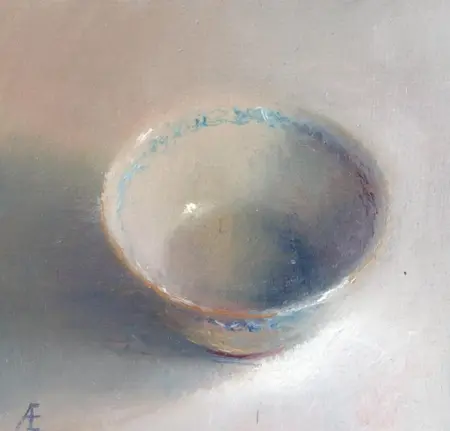Anneke Elhorst, Schaaltje 43, Oil on panel, 12x12 cm, €.230,-