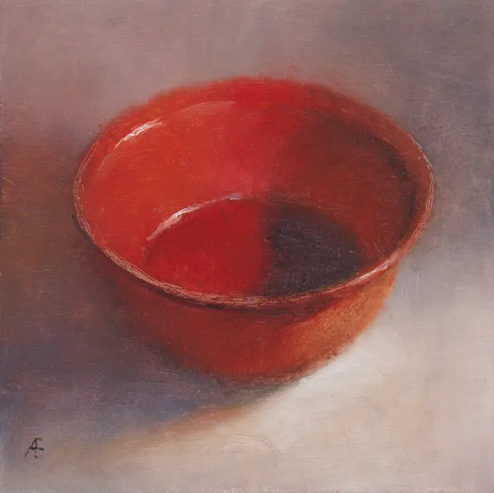 Anneke Elhorst, Schaaltje 48, Oil on panel, 17x17x4 cm, €.320,-