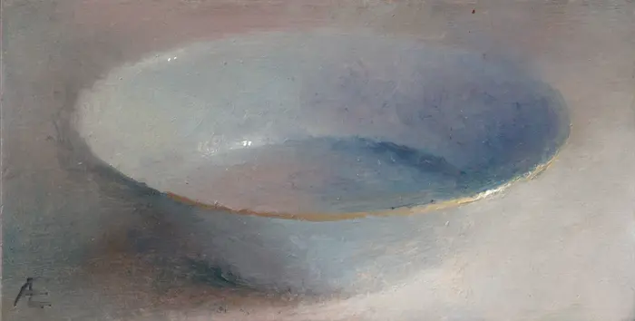 Anneke Elhorst, Schaaltje 54, Oil on panel, 10x20x4 cm, €.290,-