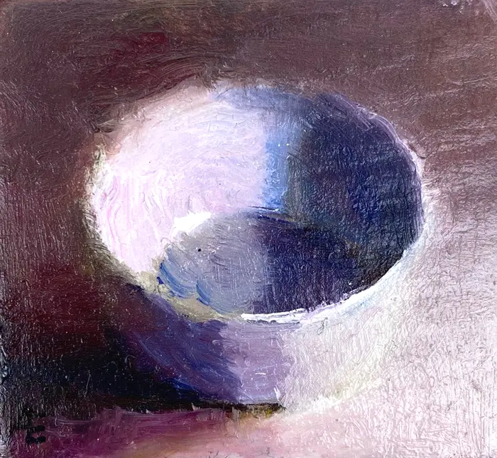 Anneke Elhorst, Schaaltje 56, Oil on panel, 4,5x5x3 cm, €.80,-