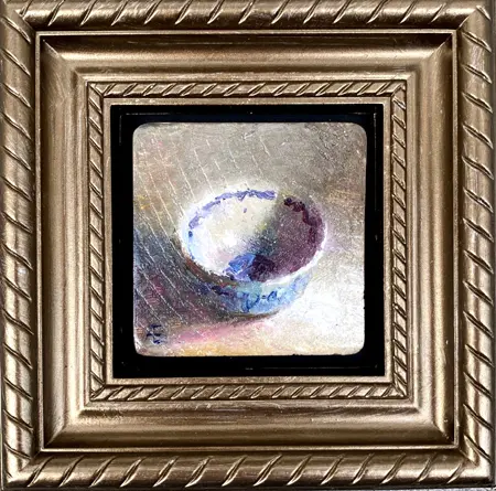 Anneke Elhorst, Schaaltje 59, Oil on panel in frame, 5,5x5,5 cm, €.125,-