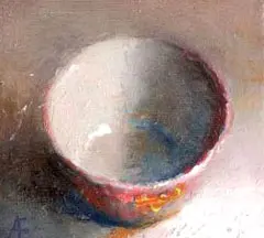 Anneke Elhorst, Schaaltje 60, Oil on wood, 4,5x5x3 cm, €.80,-
