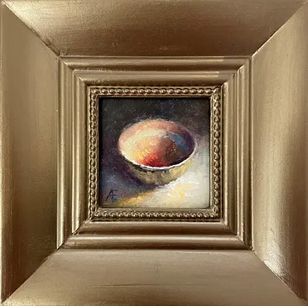 Anneke Elhorst, Schaaltje 64, 210 euro, Oil on panel in frame, 7,5x7,5 cm