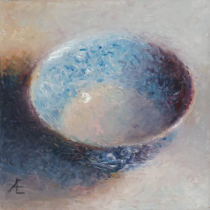 Anneke Elhorst, Schaaltje 76, Oil on panel, 12x12 cm, €.240,-