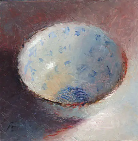 Anneke Elhorst, Schaaltje 77, Oil on panel, 12x12 cm, €.240,-