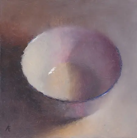 Anneke Elhorst, Schaaltje 9 , Oil on panel, 18x18 cm, €.360,-