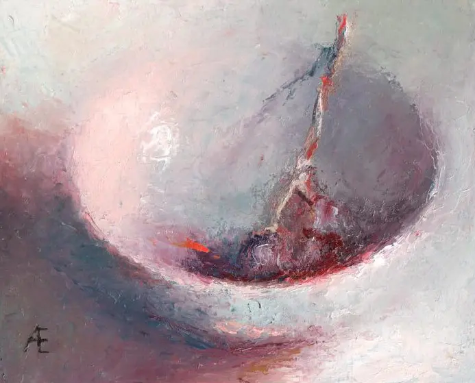 Anneke Elhorst, Schaaltje met rode druiven, 220 euro, Oil on panel, unframed, 10x12 cm