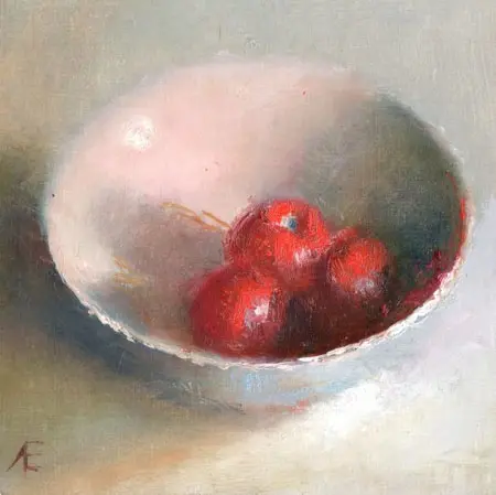 Anneke Elhorst, Sterappeltjes, 240 euro, Oil on panel, 12x12 cm