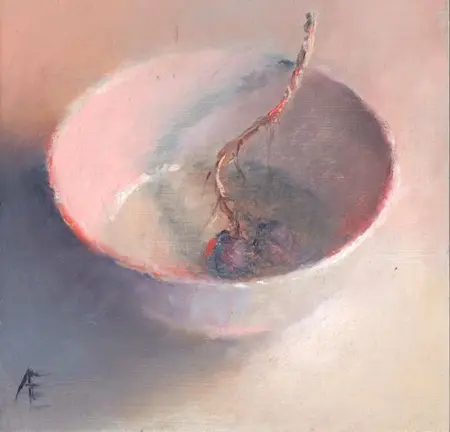 Anneke Elhorst, Takje druiven, 195 euro, Oil on panel, unframed, 10x10x3 cm