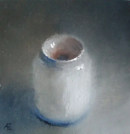 Anneke Elhorst, Vaasje, Oil on wood, 12x12x3 cm, €.230,-