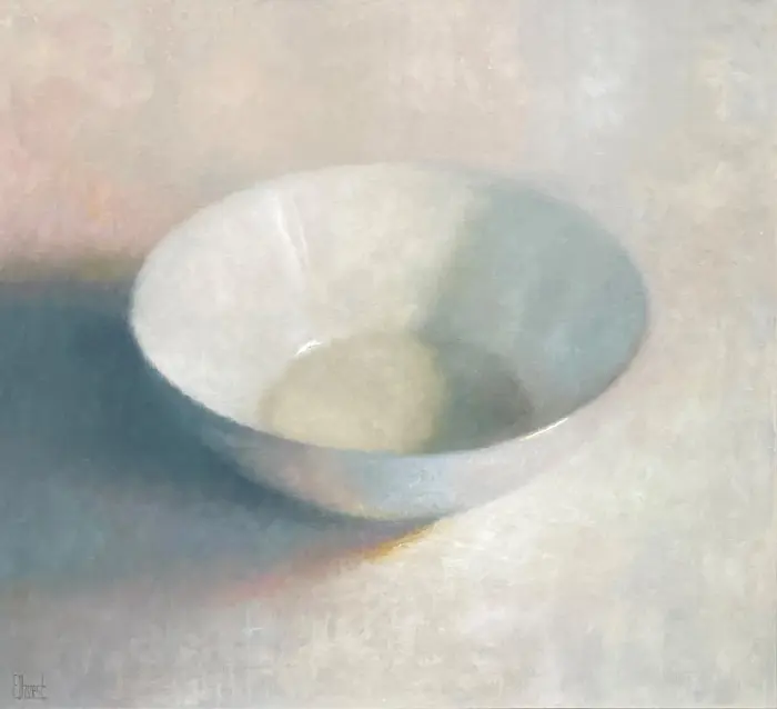 Anneke Elhorst, Witte Schaal, 2100 euro, Oil on canvas, 120x100x4 cm