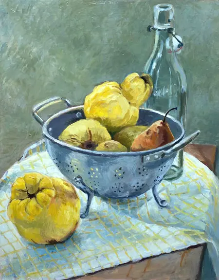 Annemarie Verschoor, Kweeperen, 350 euro, Oil on panel, unframed, 40x32 cm