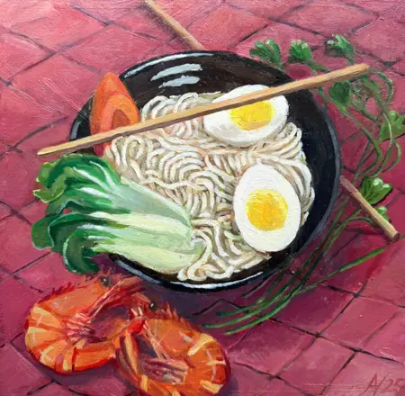 Annemarie Verschoor, Ramen 1 rood, 180 euro, Oil on panel, unframed, 23x23 cm