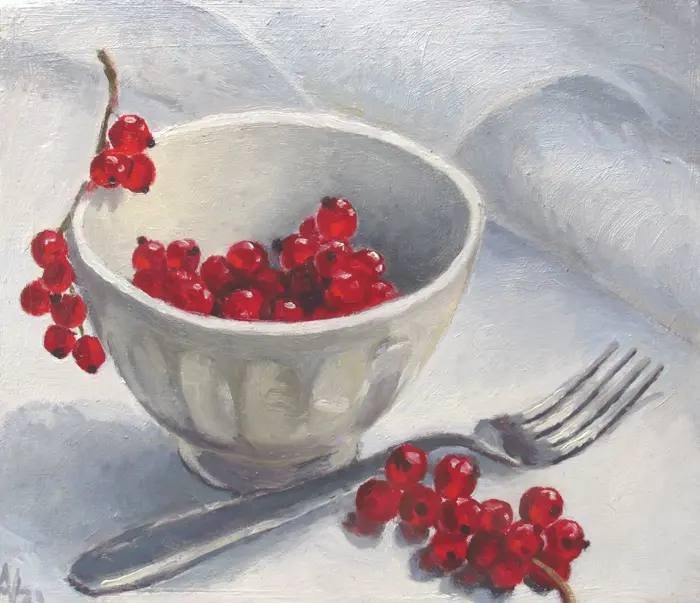 Annemarie Verschoor, Rode Bessen, 175 euro, Oil on panel, 19x16 cm