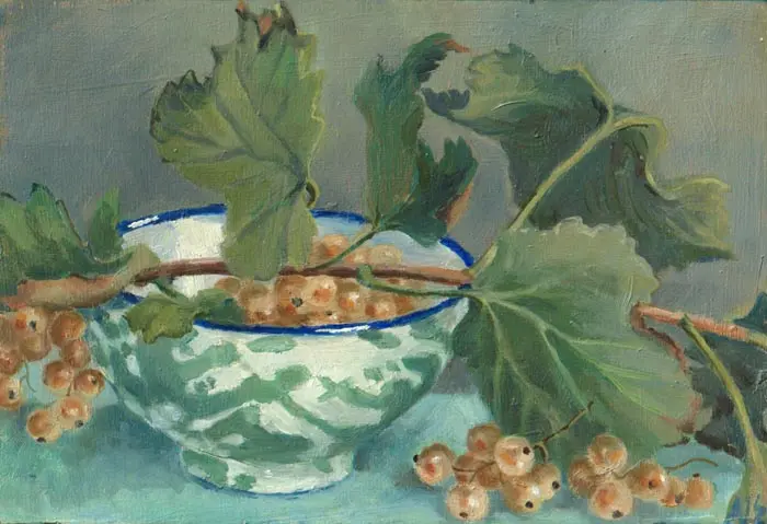 Annemarie Verschoor, Witte bessen, 180 euro, Oil on panel, unframed, 15x22 cm