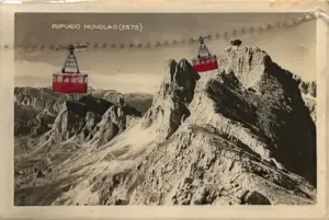 Annette van Waaijen, Gondel 3, 65 euro, Collage with stitching, resin and old photo, unframed, 6x9 cm