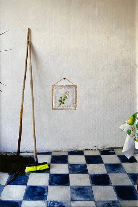 Annette van Waaijen, Inside Out - Yellow, 345 euro, Photo with embroidery, 30x20 cm