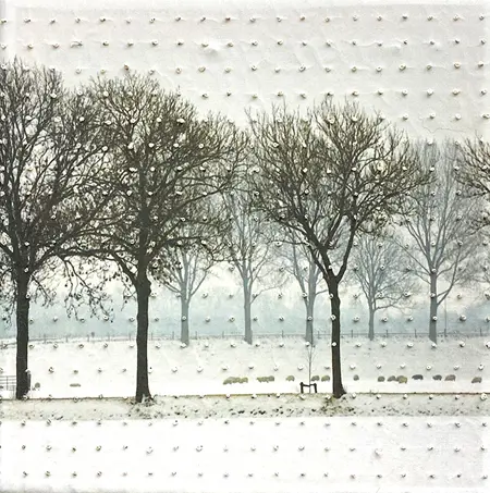 Annette van Waaijen, Once upon a time....(sheep), 295 euro, Mixed media with photo/embroidery in wooden frame, 20x20 cm