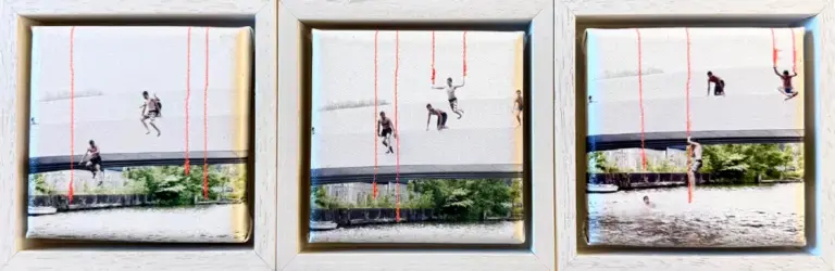 Annette van Waaijen, Springers, 145 euro, Mixed media on canvas in wooden frame, 10x10 cm