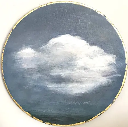 Antje Weber, Big seaCloud, 120 euro, Acrylic on canvas with gold leaf, 30 cm