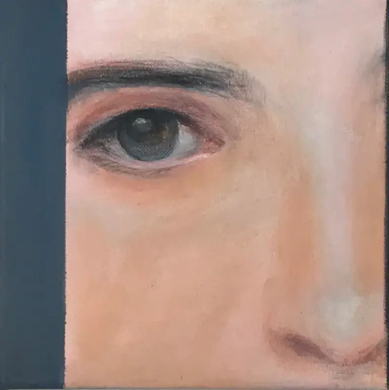 Antje Weber, Blue eye, Acrylic on canvas, 20x20 cm, €150,-