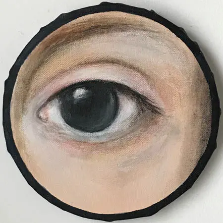 Antje Weber, Dark lovers eye, Acrylic on canvas, 20 cm, €.110,-