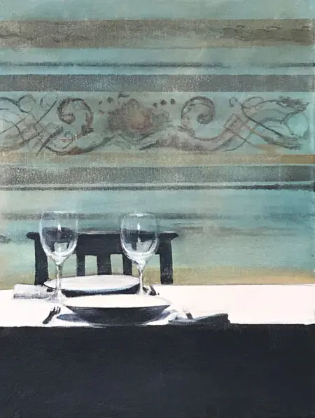 Antje Weber, Diner voor 2, 300 euro, Acrylic on canvas, 40x30 cm