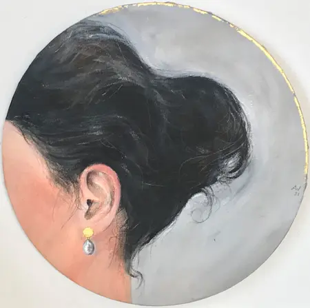 Antje Weber, Eva, 150 euro, Acrylic with gold leaf, 30 cm