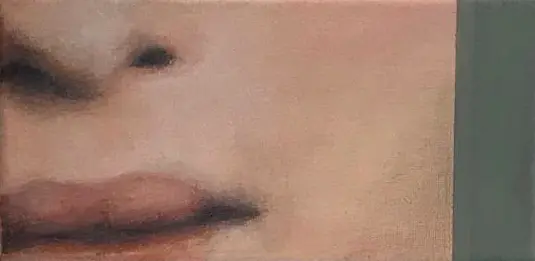 Antje Weber, Kiss, Oil on canvas, 10x20 cm, €.110,-