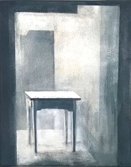 Antje Weber, Little Table, 160 euro, Acrylic on canvas, 30x24 cm