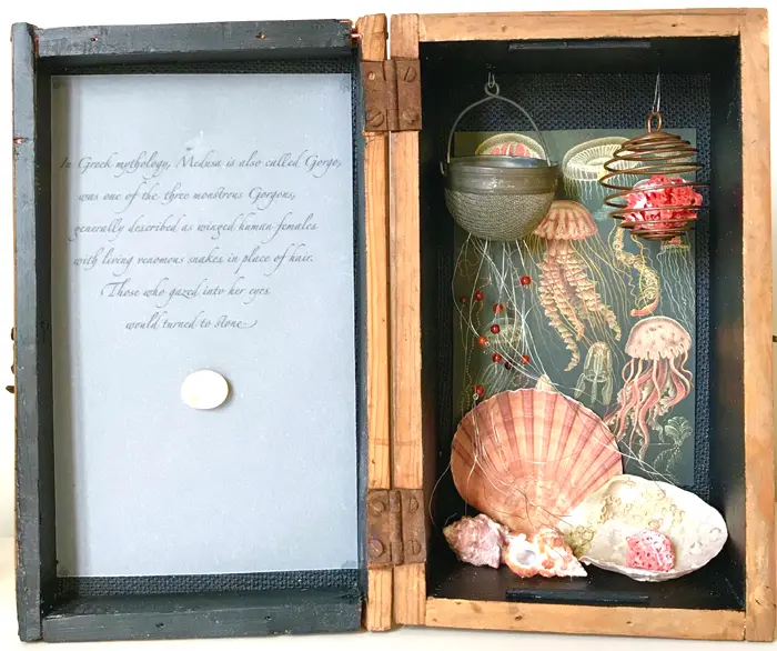 Antje Weber, Medusa, 130 euro, Mixed media in box, 20x12x9 cm