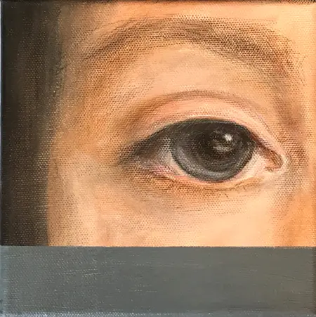 Antje Weber, Ocean Eyes, Acrylic on canvas, 16x16 cm, €.130,-
