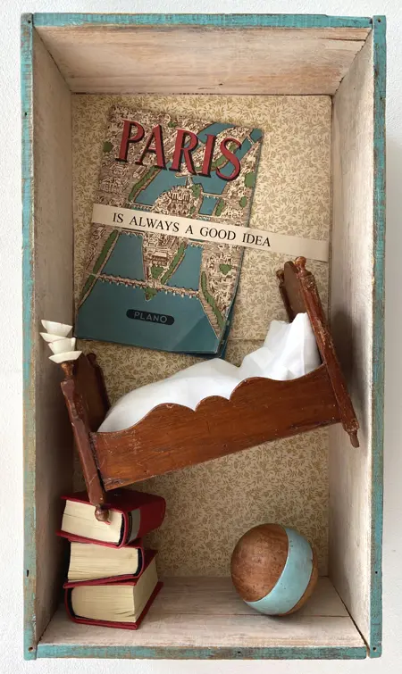 Antje Weber, Paris is always a good idea, 130 euro, 19x34x9 cm, Mixed media in box