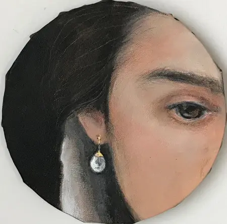 Antje Weber, Pearl earing, Acrylic on canvas, 20 cm, €.130,-
