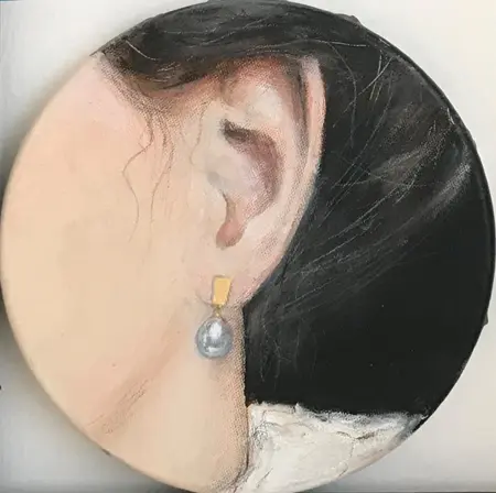 Antje Weber, Pearl earing, Acrylic on canvas, 20 cm, €.110,-
